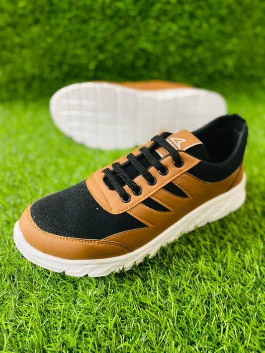 Golden Black Men's Walking Shoes
