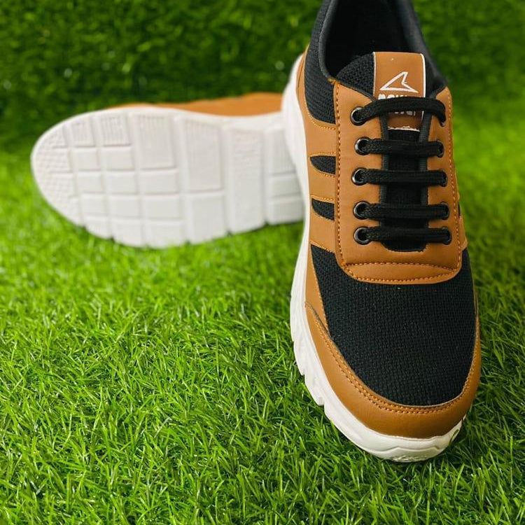 Golden Black Men's Walking Shoes