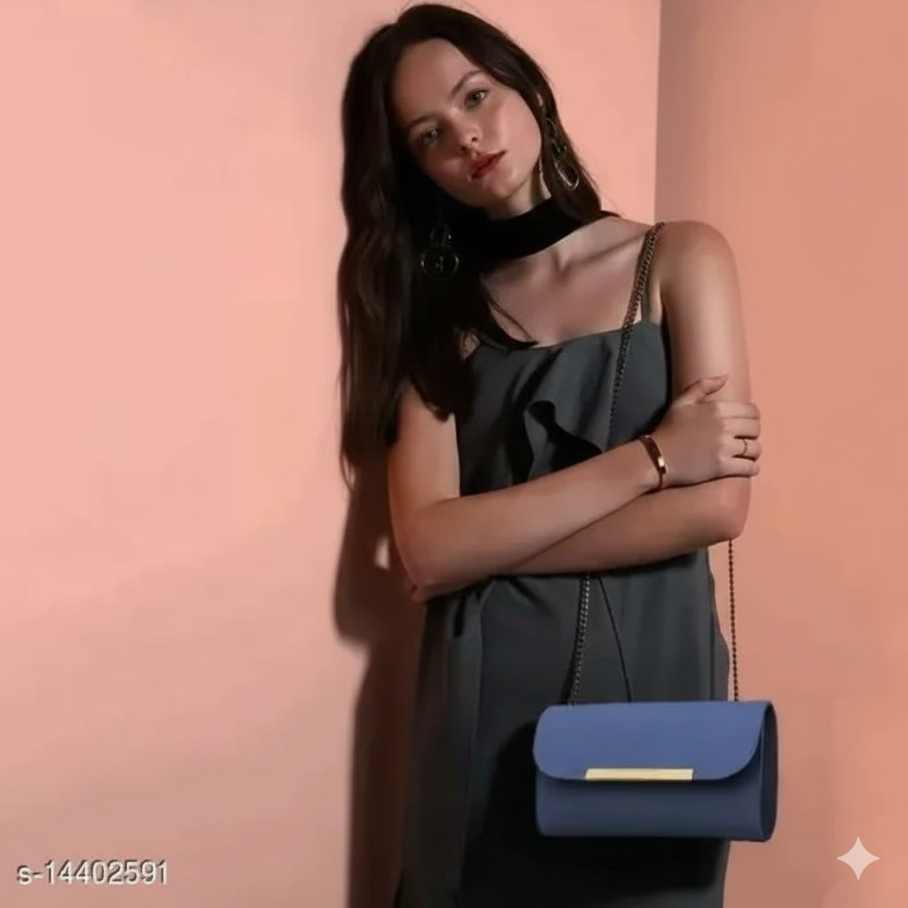 Elegant Blue 3-Piece Women's PU Leather Handbag, Cloud Bag, and Wallet Set